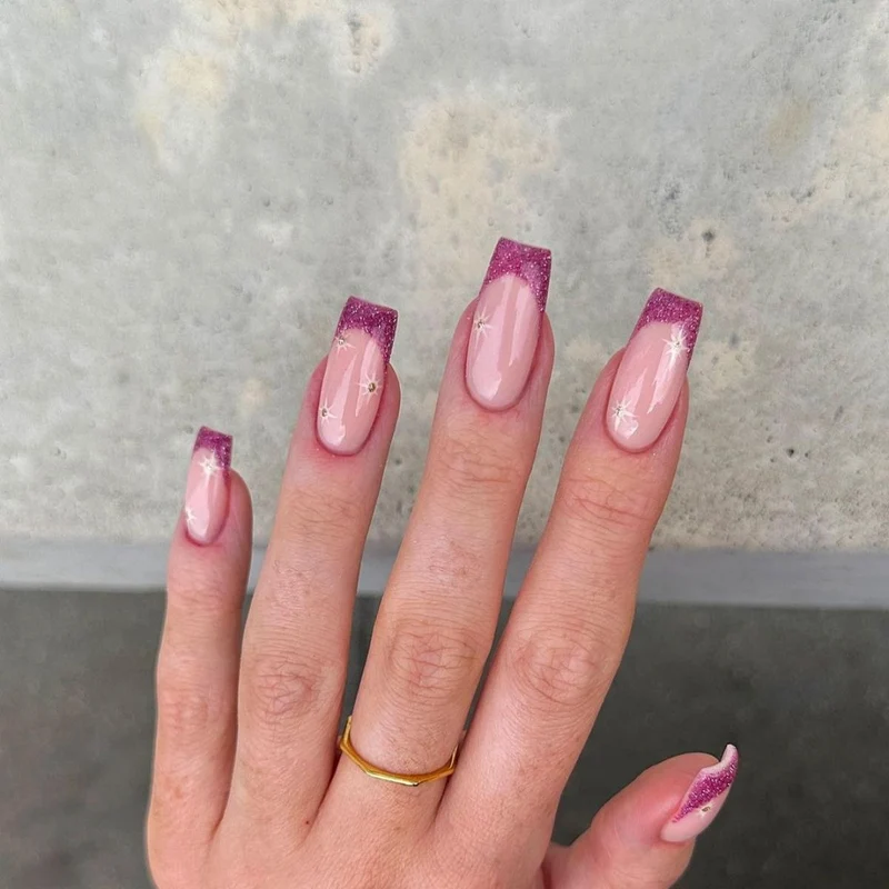 Elegante Ombre Glitter Nagel Verbesserungen Karnz