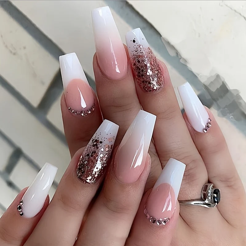 Elegante Ombre Glitter Nagel Verbesserungen Karnz