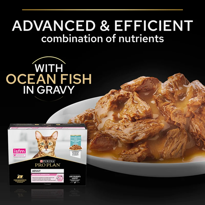 PURINA Pro Plan Nutri Savour Delicate Oceanfish Wet Cat Food 85G - Pack of 12