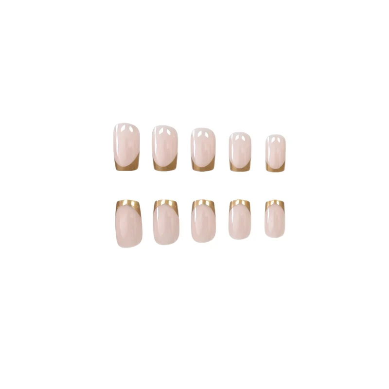 Elegante goldverzierte acryl-nagelerweiterungen Karnz