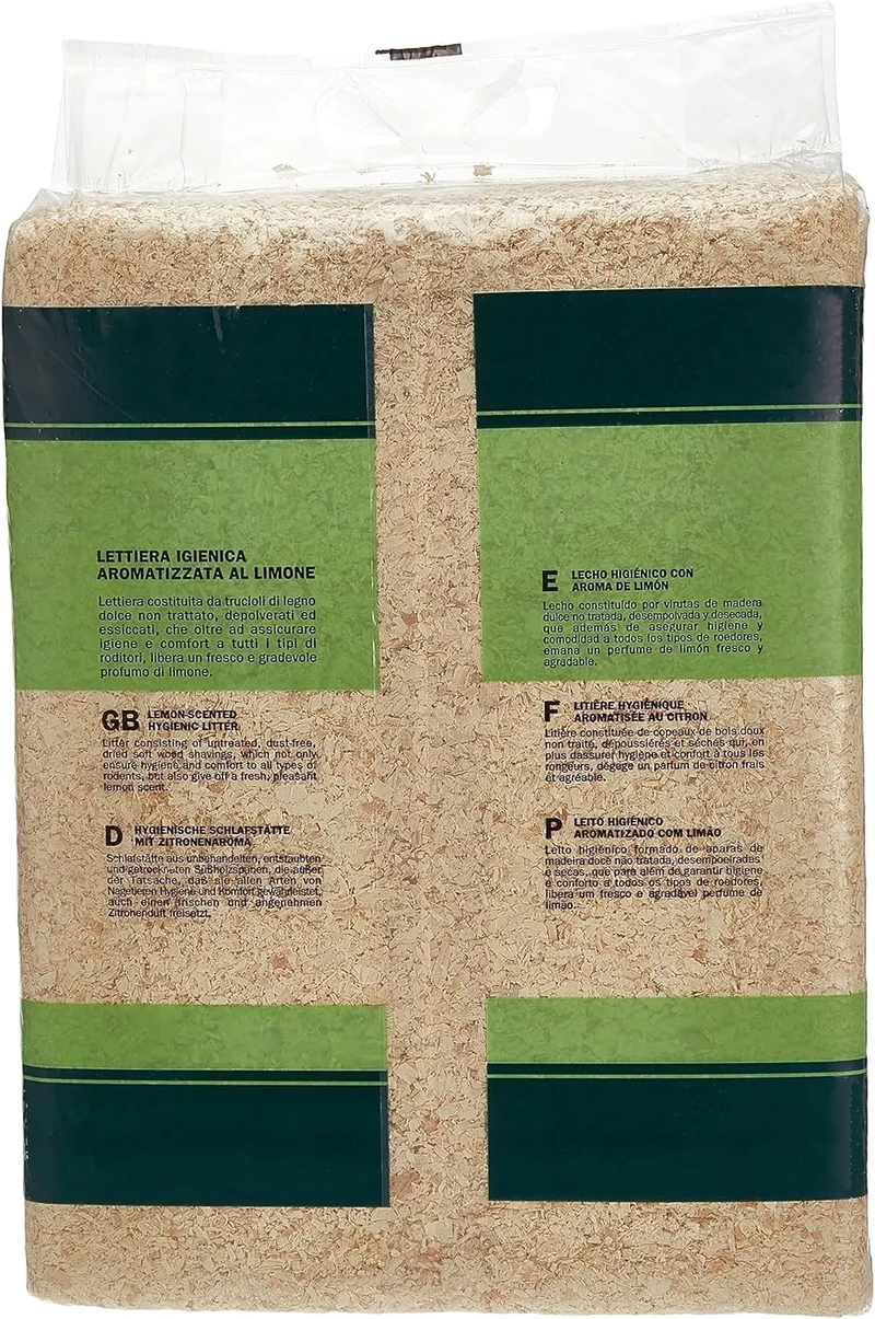 Padovan Lemon Scented Wood Chips Hygienic Litter For Small Pets 4Kg