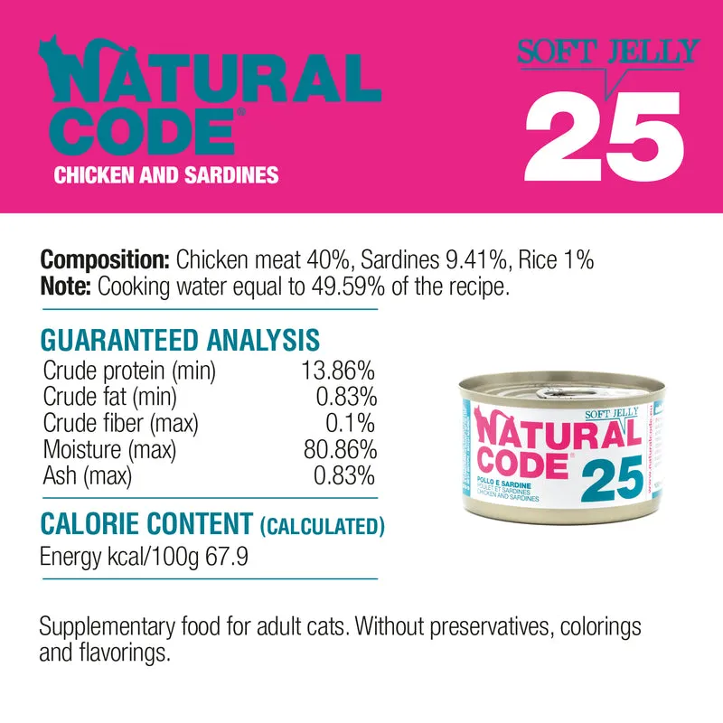 Natural Code 25 Chicken & SardInes Wet Cat Food 85G
