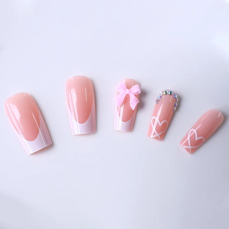 Elegante Französische Spitzen Acryl-Nagelverstärkungen Karnz