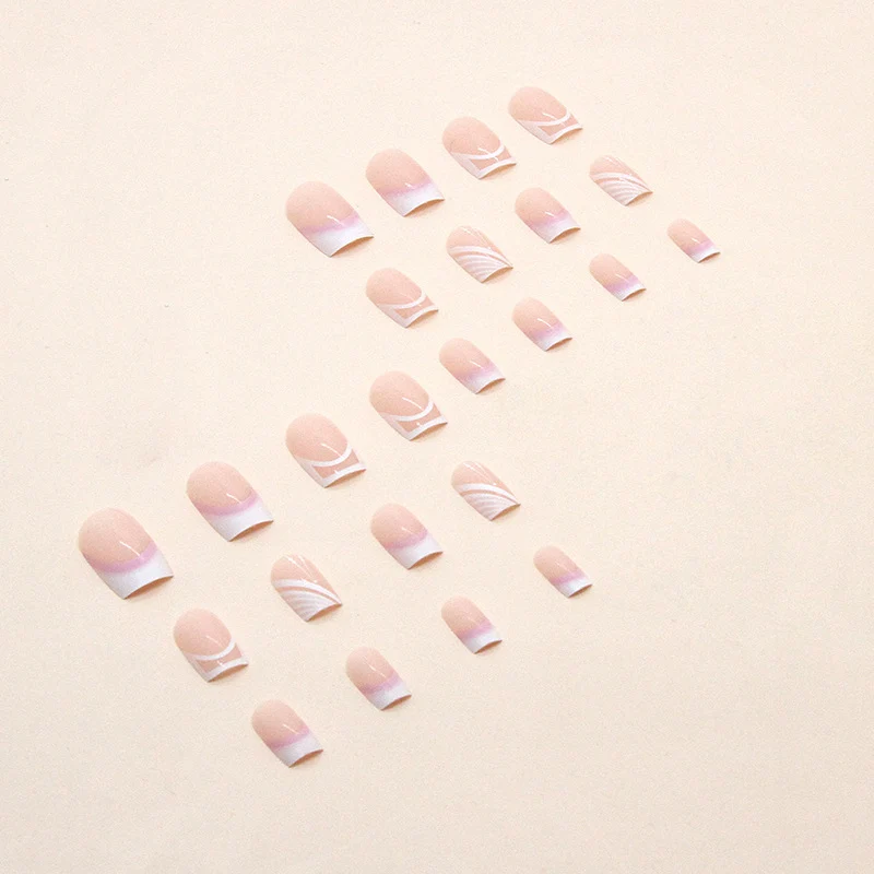 Elegantes französisches Spitzen-Acrylnageldesign Karnz