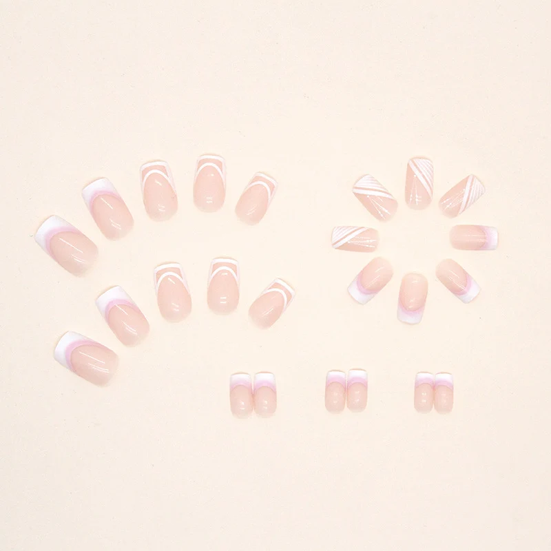Elegantes französisches Spitzen-Acrylnageldesign Karnz