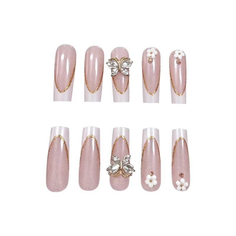 Elegante Blumennagelkunstverlängerungen Karnz