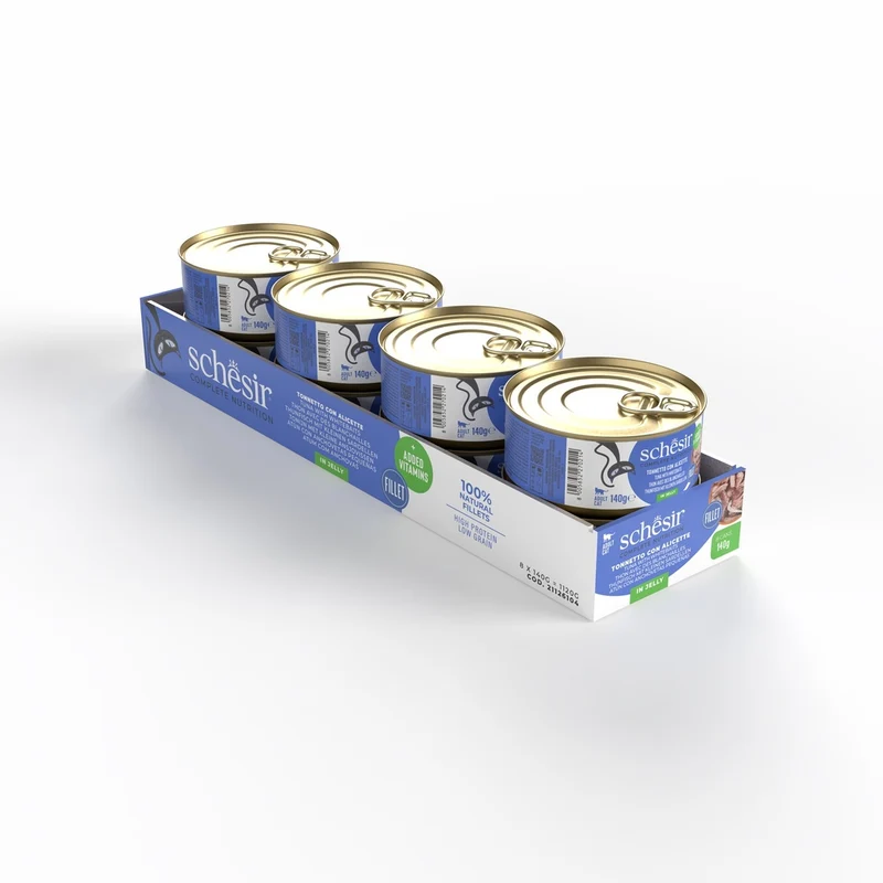 Schesir Tuna With Whitebaits In Jelly Canned Wet Cat Food 140G