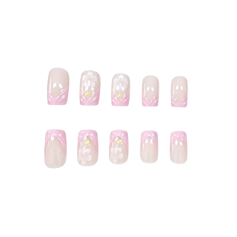 Elegante florale Nagelkunst Karnz