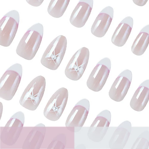 Elegante florale französische Spitzen-Nagelerweiterungen Karnz