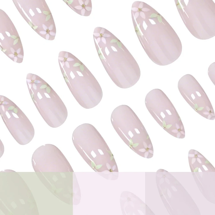 Elegante florale französische Spitze Nagelkunstverlängerungen Karnz
