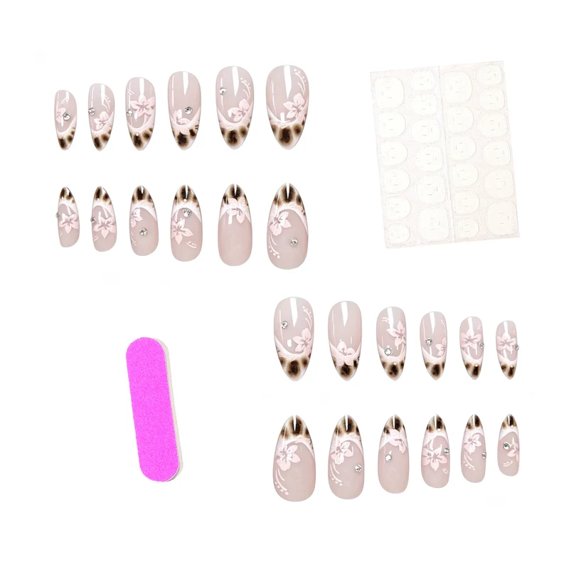 Elegante Blumen-Design Acryl-Nagelverlängerungen Karnz