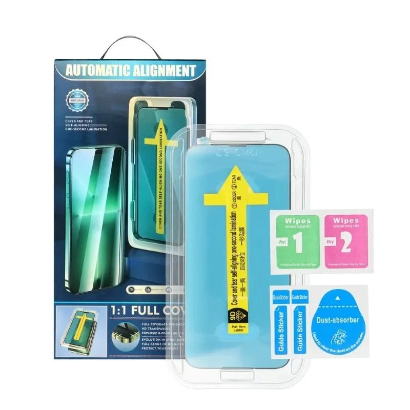 iPhone 16 Pro Max / 17 Pro Max 5D Full Glue gehärtetes Glas + Applikator