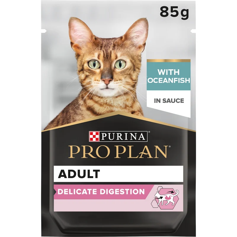 PURINA Pro Plan Delicate Oceanfish In Gravy Multipack Adult Wet Cat Food 10X85G