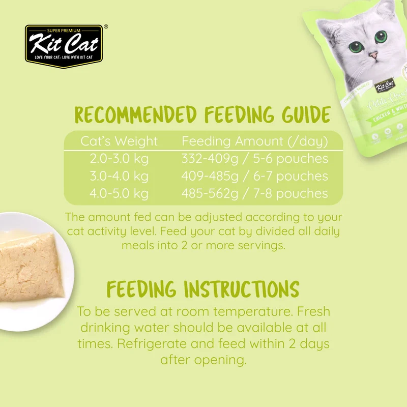 Kit Cat Petite Pouch - Chicken & Whitefish In Aspic Wet Cat Food 70G