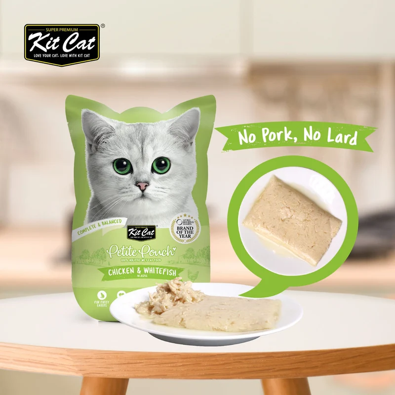 Kit Cat Petite Pouch - Chicken & Whitefish In Aspic Wet Cat Food 70G