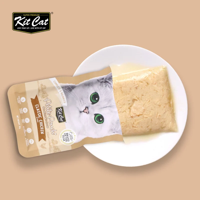 Kit Cat Petite Pouch - Classic Chicken In Aspic Wet Cat Food 70G