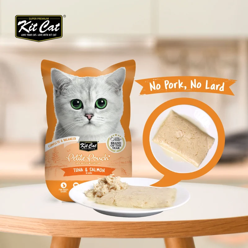 Kit Cat Petite Pouch - Tuna & Salmon In Aspic Wet Cat Food 70G