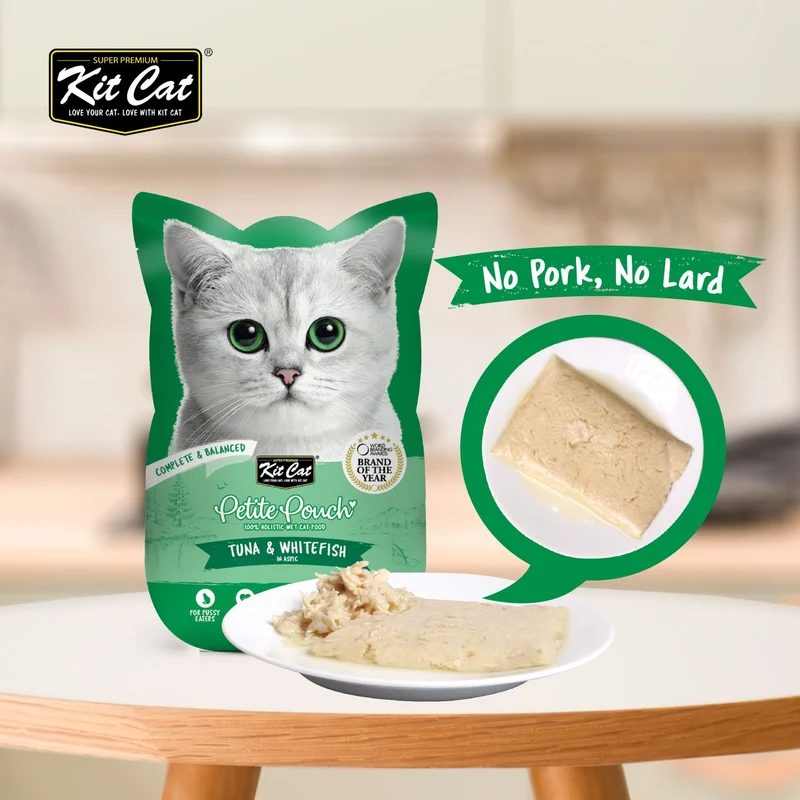Kit Cat Petite Pouch - Tuna & Whitefish In Aspic Wet Cat Food 70G