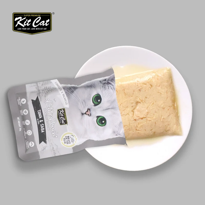 Kit Cat Petite Pouch - Tuna & Saba In Aspic Wet Cat Food 70G
