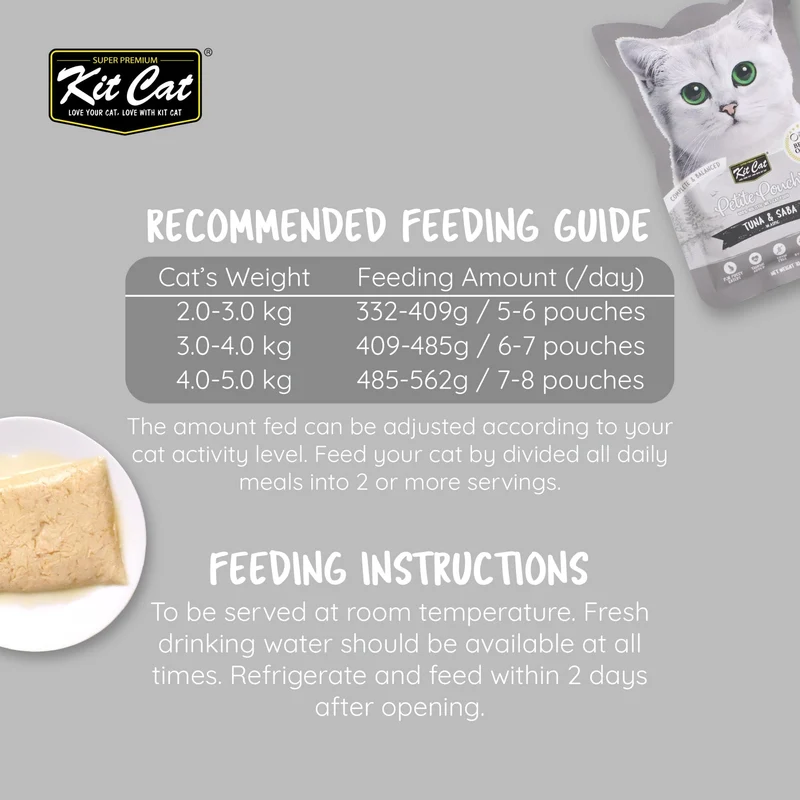 Kit Cat Petite Pouch - Tuna & Saba In Aspic Wet Cat Food 70G