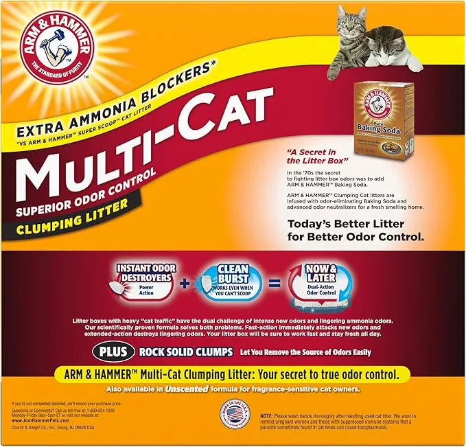 Arm&Hammer Multi-Cat Hard Clumping Cat Litter 9.07Kg