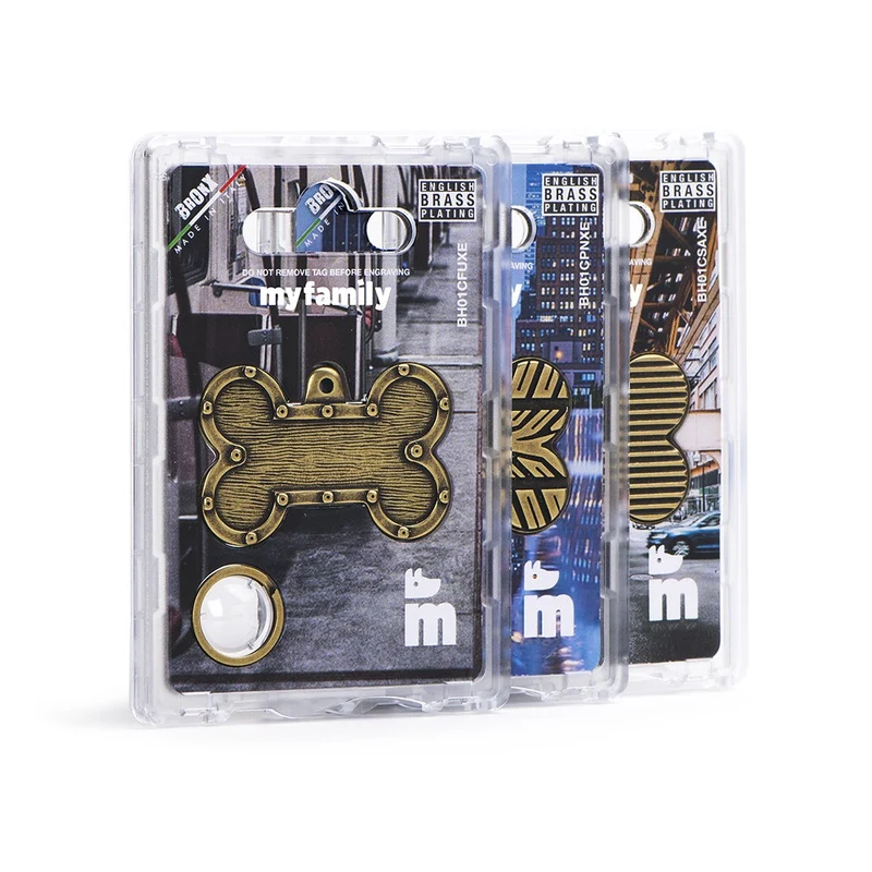 My Family Bronx Rhombus The Boss Round ID Tag - ENGLISH BRASS/BIG