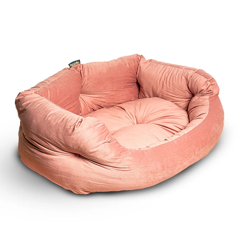 Regalia Velvet Deluxe Slumber Non-Slip Dog Bed - Rose/76cm