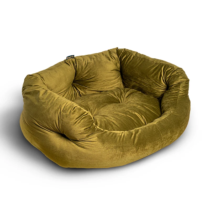 Regalia Velvet Deluxe Slumber Non-Slip Dog Bed - Green/76cm