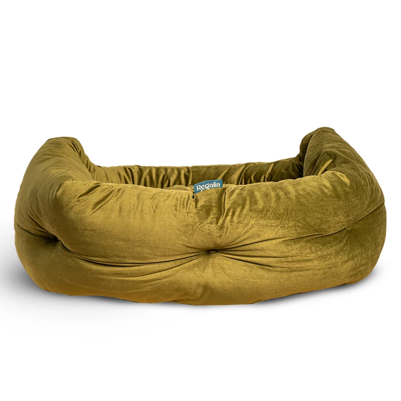 Regalia Velvet Deluxe Slumber Non-Slip Dog Bed - Green/76cm