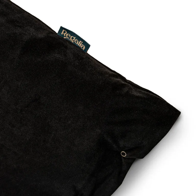 Regalia Velvet Deep Duvet Non-Slip Dog Bed - Black/Medium