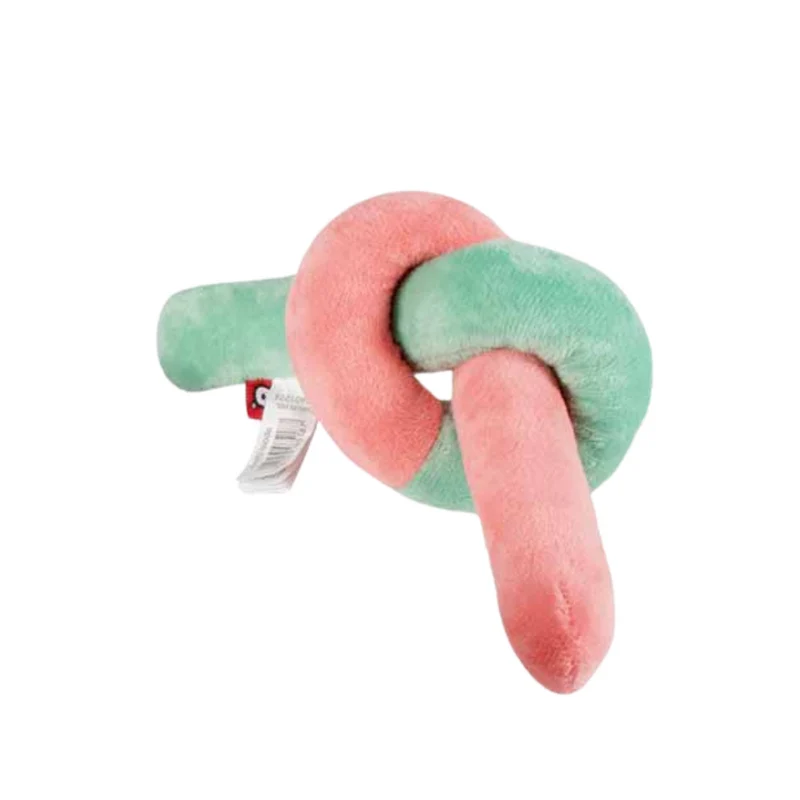 Ebi Coockoo KNOTTY NOODLE Plush Cat Toy - PEACH&MINT GREEN/18X10X5.5CM