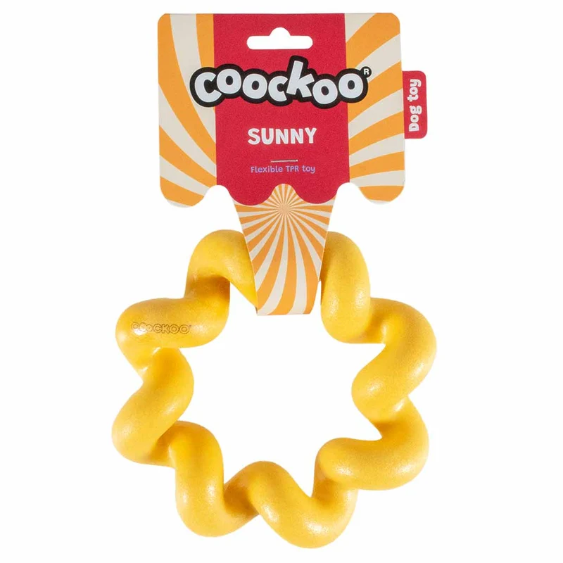 Ebi Coockoo Sunny Flexible TPR Dog Chew & Fetch Toy - Yellow/16.5x4.5cm