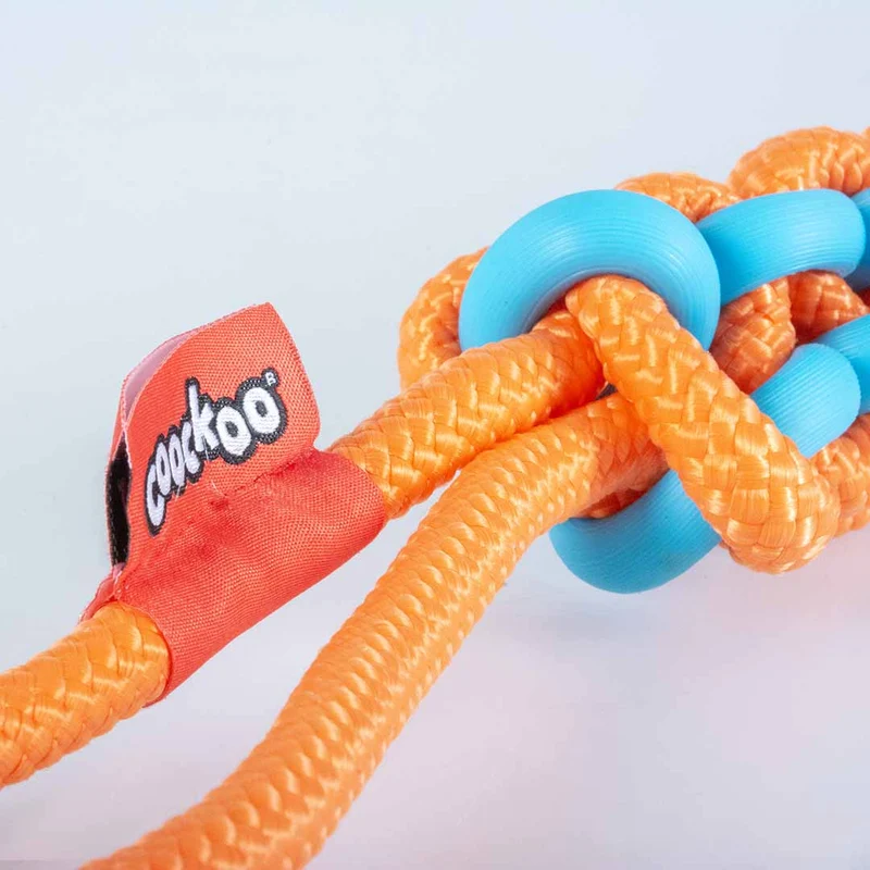 Ebi Coockoo Twisting Tugger Dog Tug & Chew Toy - Blue & Orange/45x4.5cm