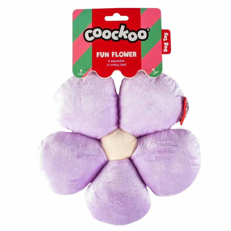 Ebi Coockoo Fun Flower Plush Dog Squeaker Toy - Purple/23x21x5cm