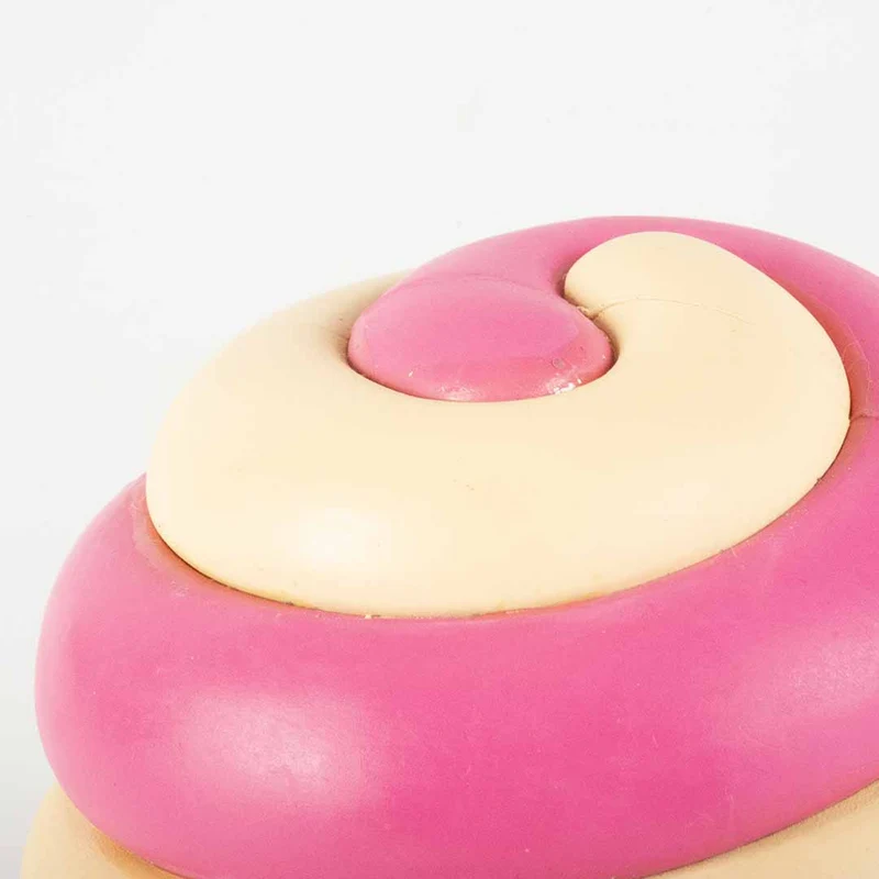 Ebi Coockoo Berry Swirl Strong Rubber Ball Dog Toy - PINK&BEIGE/7.5CM