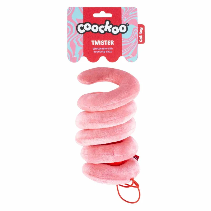 Ebi Coockoo Twister Plush Cat Chase Toy - Pink/36x10x10cm