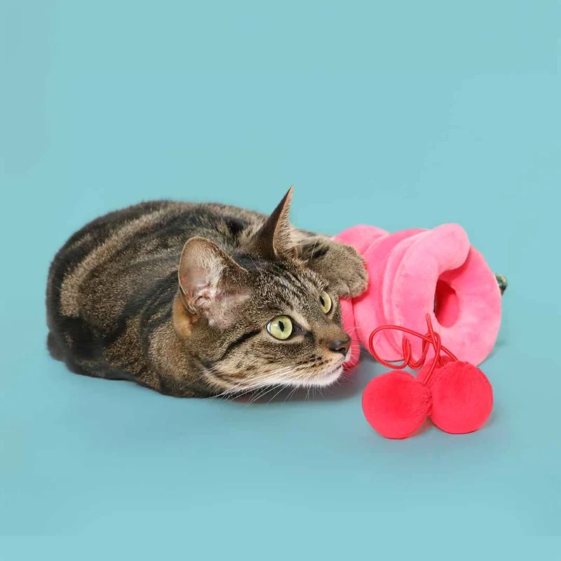 Ebi Coockoo Twister Plush Cat Chase Toy - Pink/36x10x10cm