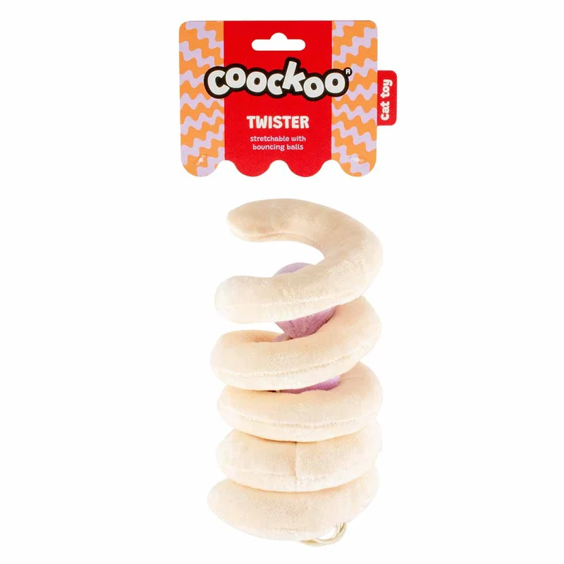 Ebi Coockoo Twister Plush Cat Chase Toy - Beige/36x10x10cm