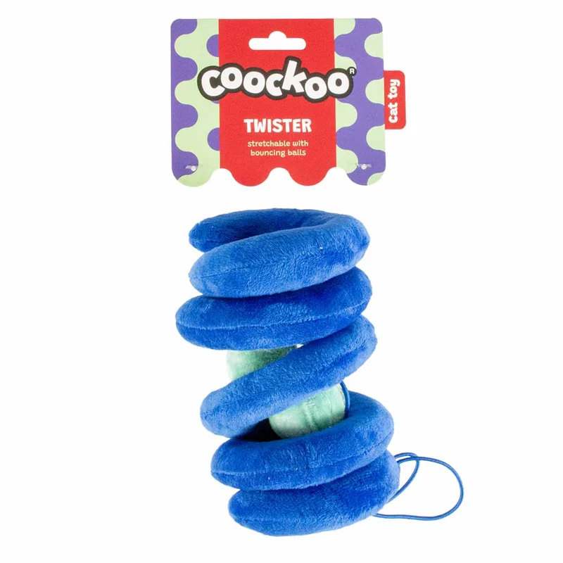 Ebi Coockoo Twister Plush Cat Chase Toy - Blue/36x10x10cm