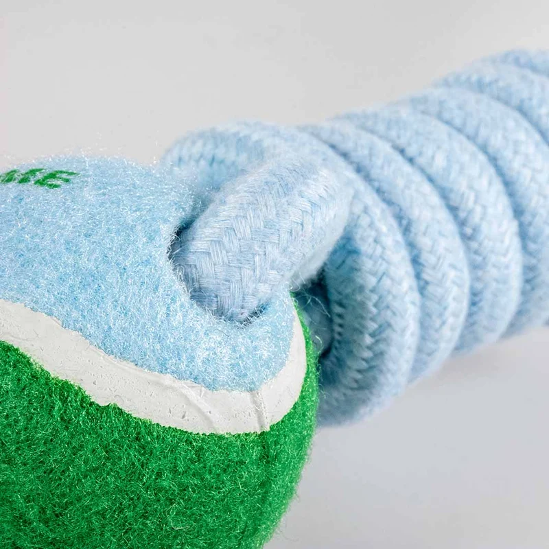 Ebi Coockoo Catch Me Ball With Rope Loop Dog Fetch Toy - Blue/6x45x6cm