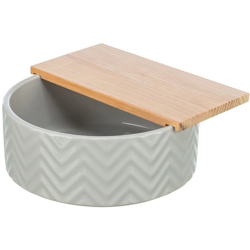 Trixie Ceramic Sand Bath with Wooden Platform for Small Pets - 24X25X9CM