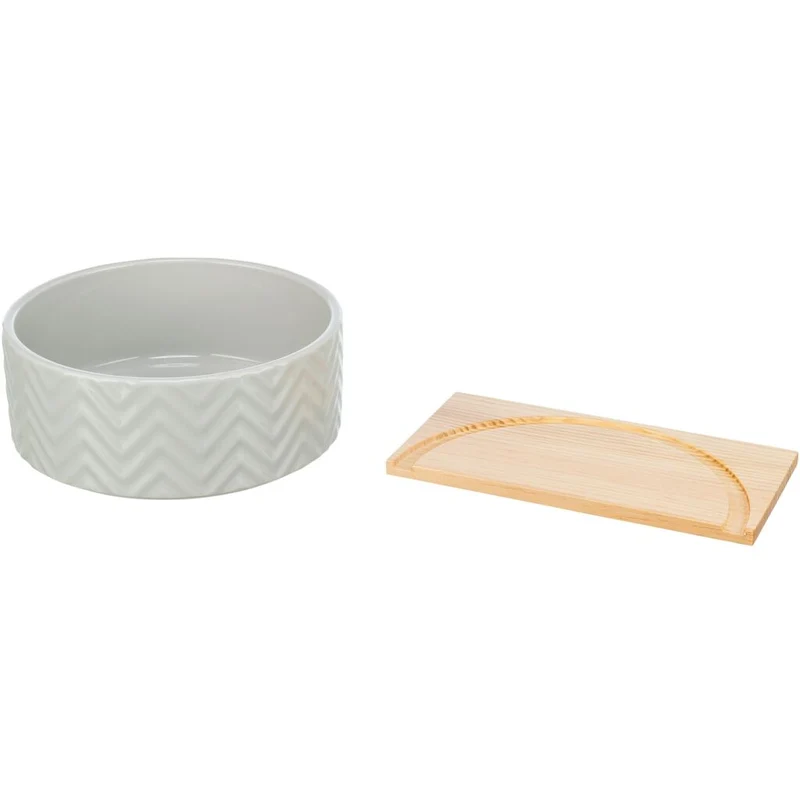 Trixie Ceramic Sand Bath with Wooden Platform for Small Pets - 24X25X9CM