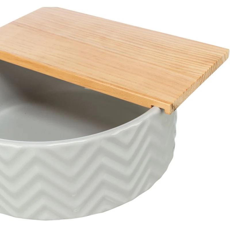 Trixie Ceramic Sand Bath with Wooden Platform for Small Pets - 24X25X9CM