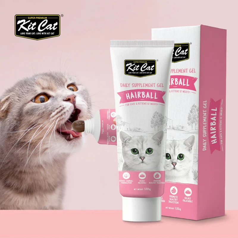 Kit Cat Daily Nutritional Supplement Gel Hairball for Cats & Kittens 120G