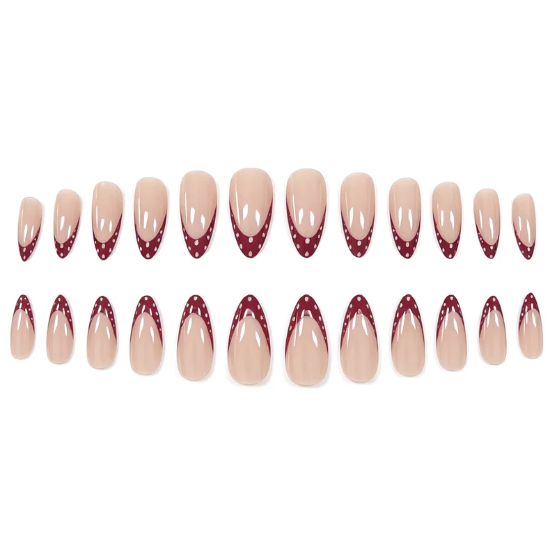 Dekorative French Tip Acrylnagelverzierungen Karnz