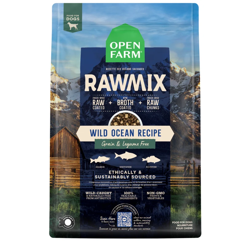 Open Farm RawMix Wild Ocean Recipe Dry Dog Food - 1.58KG