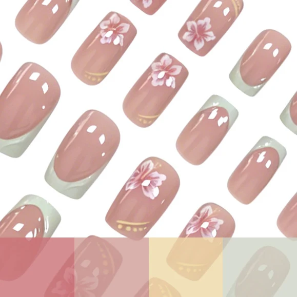 Dekorative florale Press-On-Nagelkunst Karnz
