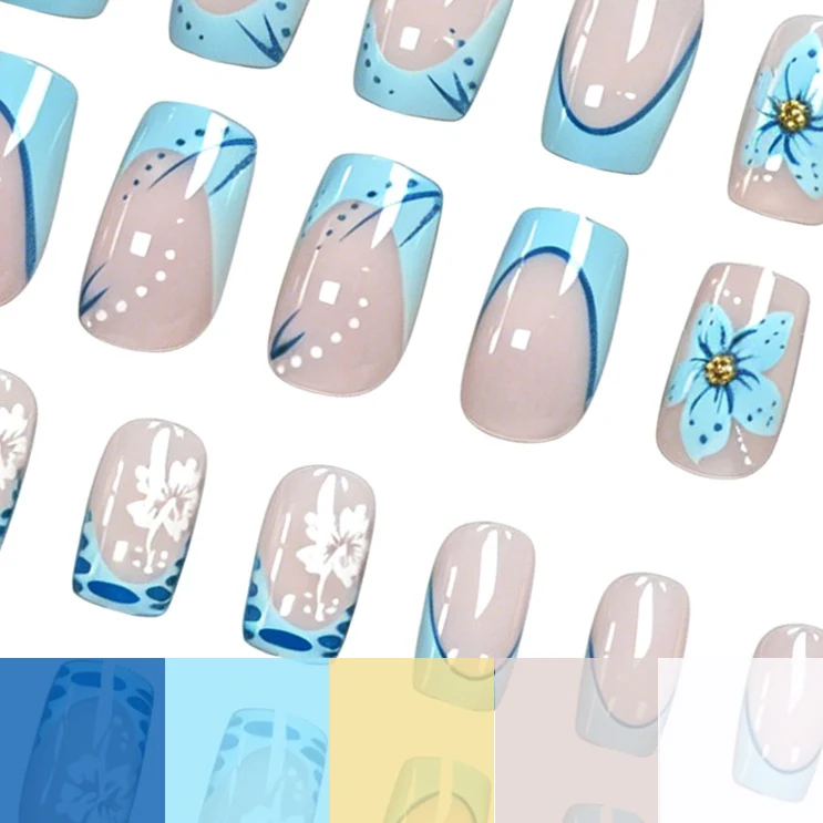 Dekorative florale Nagelkunstverlängerungen Karnz 1789915778