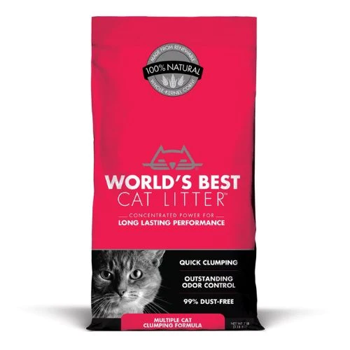 World's Best Cat Litter Multiple Cat Unscented-Clumping Formula 3.63-6.8Kg