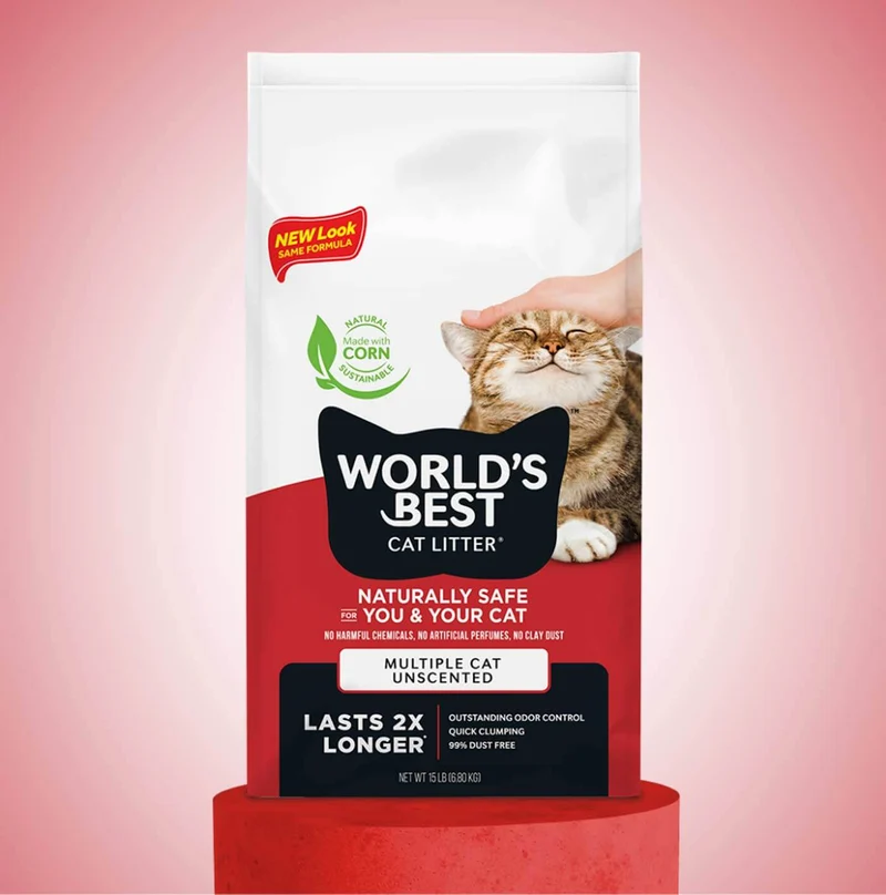 World's Best Cat Litter Multiple Cat Unscented-Clumping Formula 3.63-6.8Kg